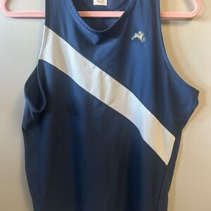 Tracksmith Navy and White Swim Tank